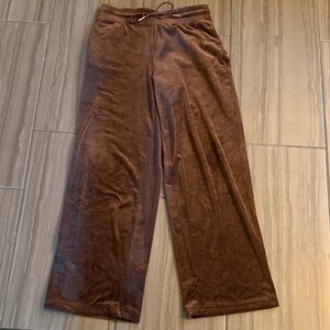 Women's Brown Velvet Joggers